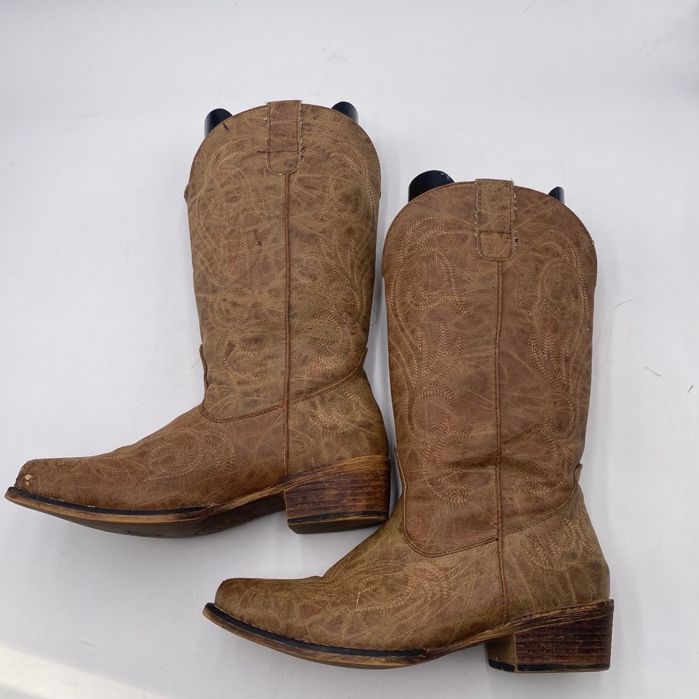 Roper 09-021-1566-2024 Western Cowboy Boots Women 9 Brown Embroidered Point Toe - Picture 7 of 13